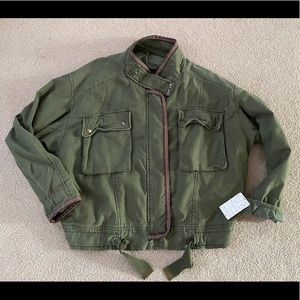Free People Jacket Women’s Large Jacket Moss Zip up Font large Pockets NWT